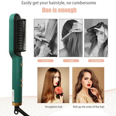 Electric Hair Straightening & Curling brush 2in1 Professional Hair Styler